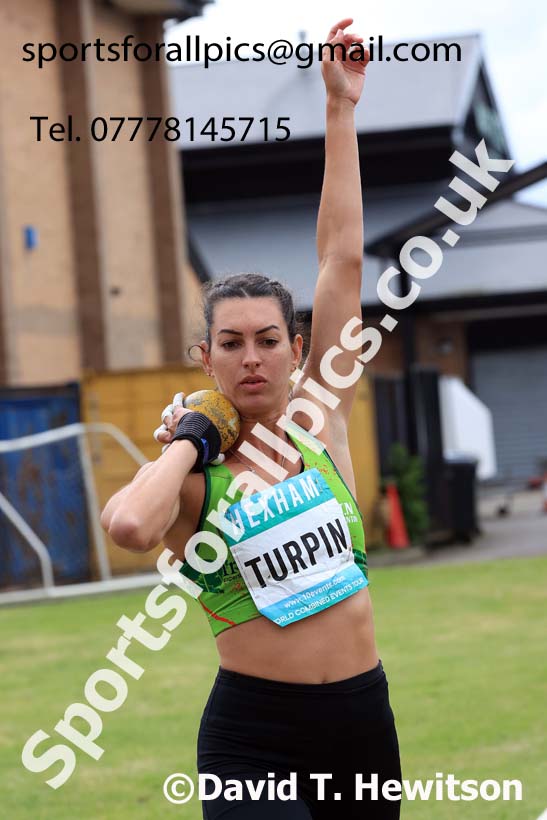 Womens Heptathlon Shot Putt, 2024 EAP International Combined events, Hewcham, Northumberland.  Photo: David T. Hewitson/Sports for All Pics